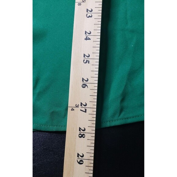 Daniel Rainn Blouse XL Kelly Green Split Neck Pleated Casual Work Fall Minimal - Picture 8 of 8